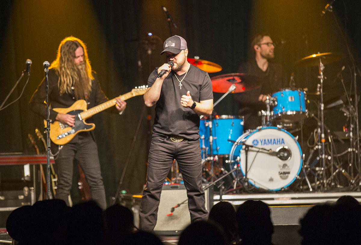 Country music singer Aaron Goodvin took home the top prize at the Alberta Country Music Awards Sunday. Robin Grant/Red Deer Express