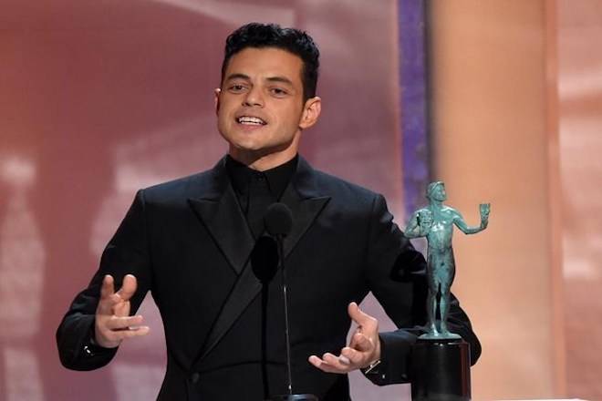Rami Malek accepts the award for outstanding performance by a male actor in a leading role for “Bohemian Rhapsody” at the 25th annual Screen Actors Guild Awards at the Shrine Auditorium & Expo Hall on Sunday, Jan. 27, 2019, in Los Angeles. (Photo by Richard Shotwell/Invision/AP)