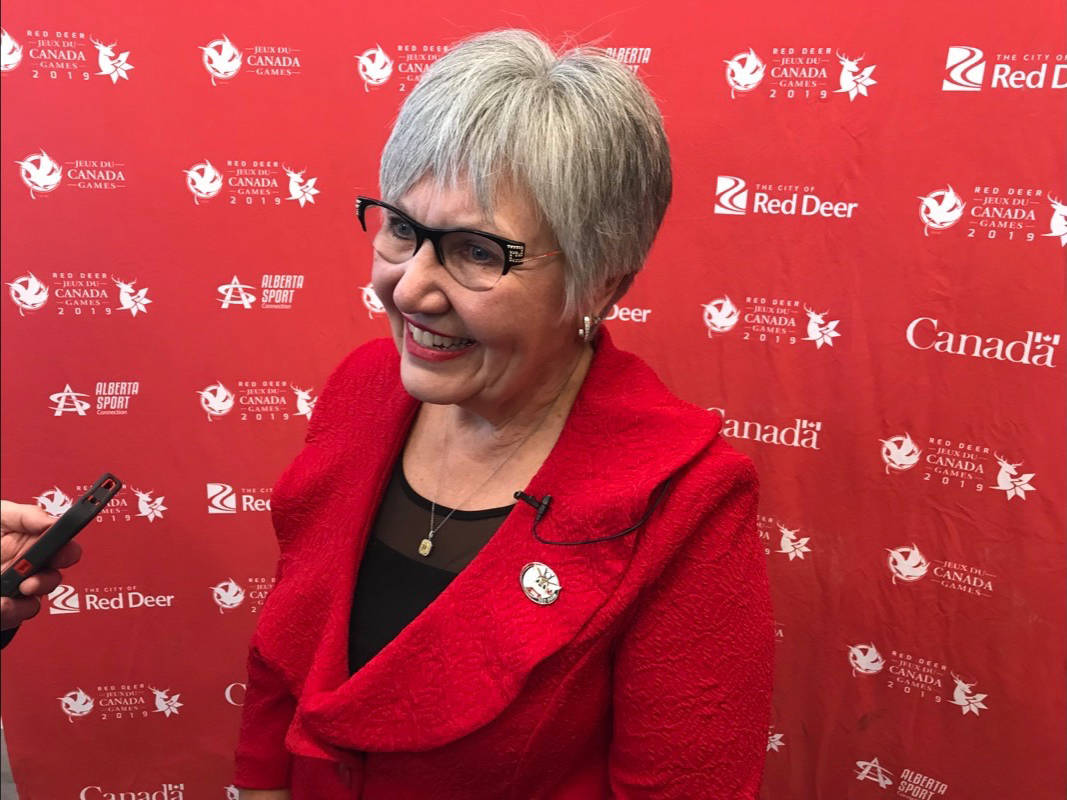 Lyn Radford, chair of the Canada Winter Games Host Society, updated the community on the upcoming Games at a press conference Feb. 1st. Mark Weber/Red Deer Express