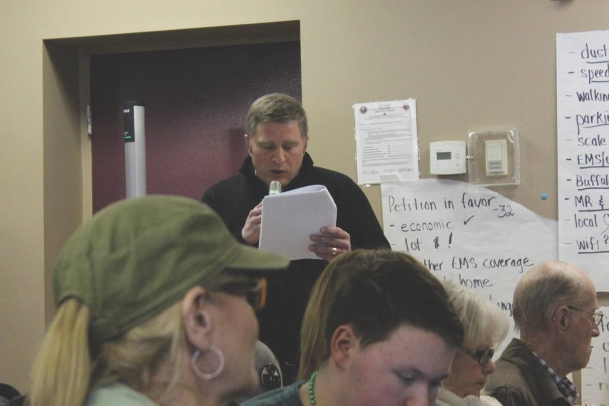 The County’s Director of Planning and Development, Johan van der Bank was called upon to clarify the process for a development permit for the proposed RV site. (Landin Chambers/Black Press)