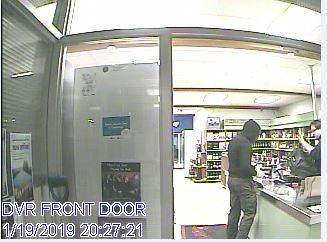 Video footage of a robbery at the Rimbey Liquor Store on the evening of Jan. 19. Photo submitted