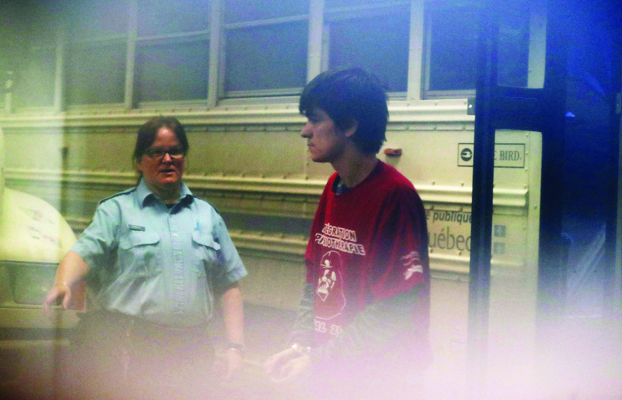 Alexandre Bissonnette, a suspect in a shooting at a Quebec City mosque, arrives at the court house in Quebec City on February 21, 2017. Sentencing arguments are expected to begin today for the man who murdered six men in a Quebec City mosque in January 2017. Alexandre Bissonnette, 28, pleaded guilty earlier this year to six charges of first-degree murder and six of attempted murder. THE CANADIAN PRESS/Mathieu Belanger - POOL