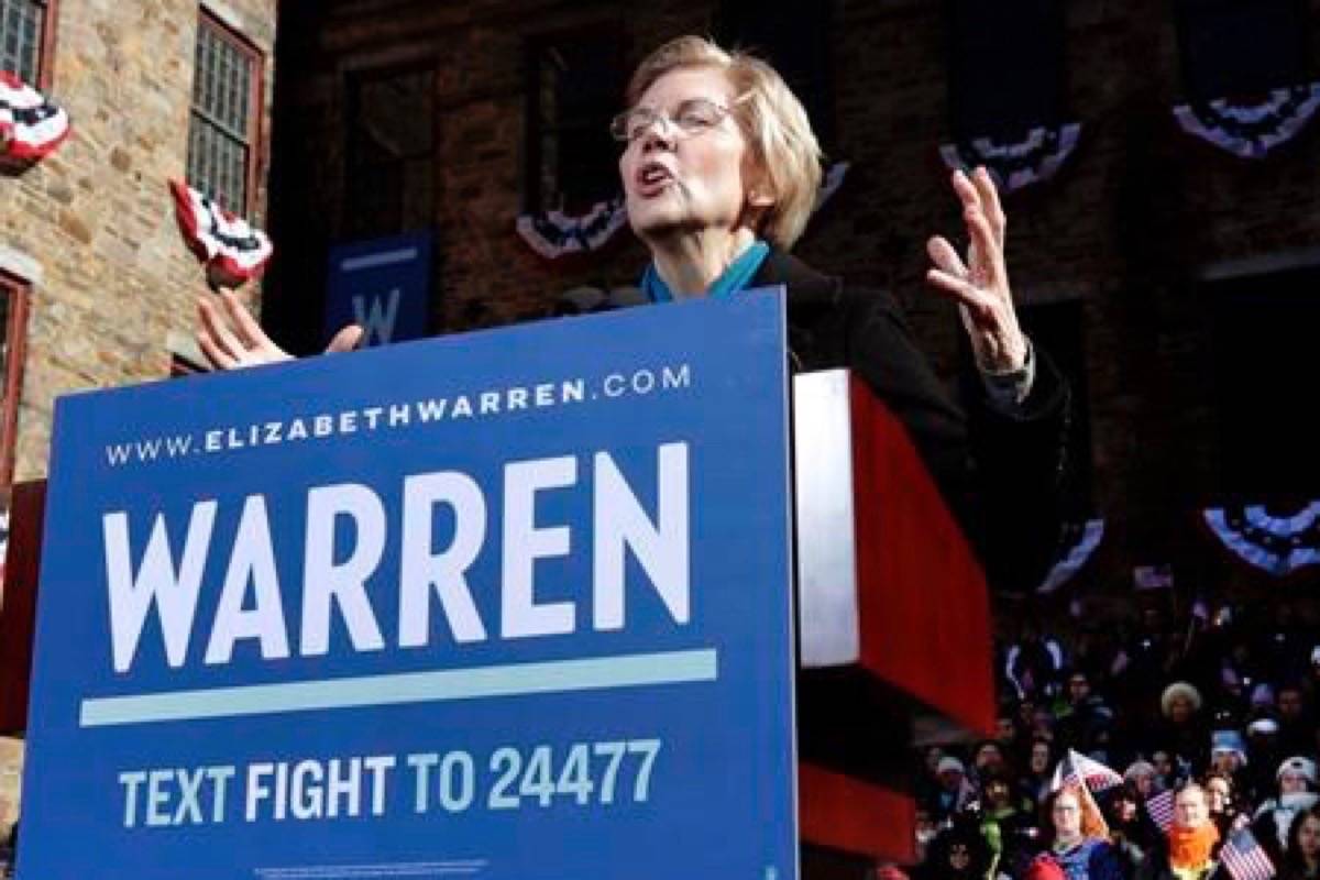 Sen. Elizabeth Warren, D-Mass., speaks during an event to formally launch her presidential campaign, Saturday, Feb. 9, 2019, in Lawrence, Mass. (AP Photo/Elise Amendola)