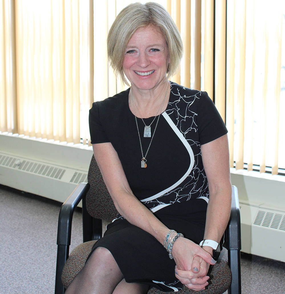 Premier Rachel Notley made a stop in Red Deer to talk hospital, pipeline and the upcoming 2019 Canada Winter Games. Carlie Connolly/Red Deer Express