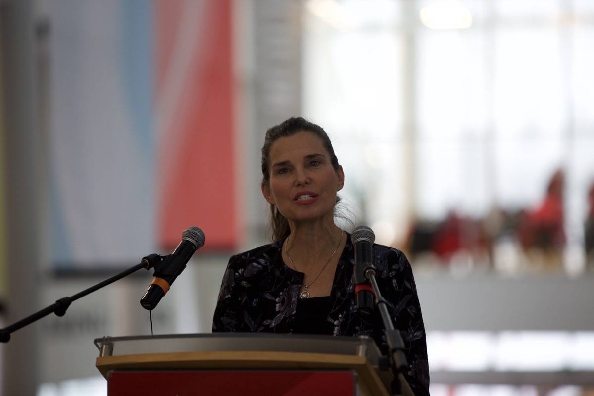 Minister of Science and Sport Kirsty Duncan spoke at the opening Friday afternoon at the Games kick off. Robin Grant/Red Deer Express