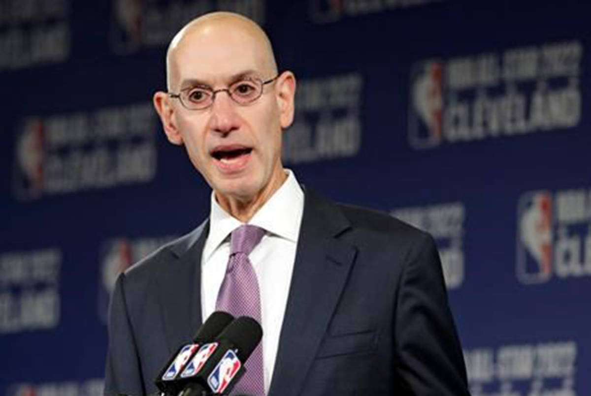 FILE - In this Nov. 1, 2018 file photo, NBA Commissioner Adam Silver announces that the Cleveland Cavaliers will host the 2022 NBA All Star game during a news conference in Cleveland. The NBA is bringing a pro league to Africa. The Basketball Africa League, a new collaboration between the NBA and the sport’s global governing body FIBA, was announced Saturday, Feb. 16, 2019. (AP Photo/Tony Dejak, File)