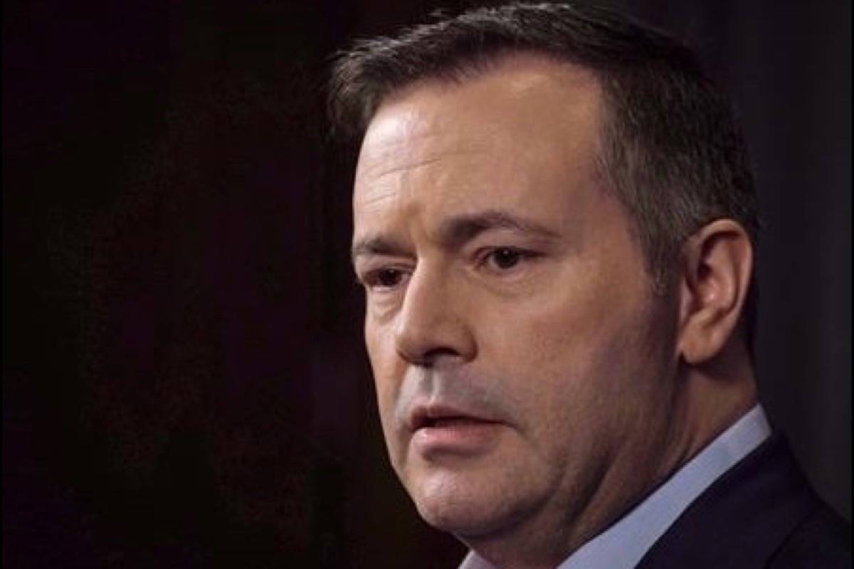 Jason Kenney speaks to the media at his first convention as leader of the United Conservative Party in Red Deer, Alta., Sunday, May 6, 2018. (THE CANADIAN PRESS/Jeff McIntosh)