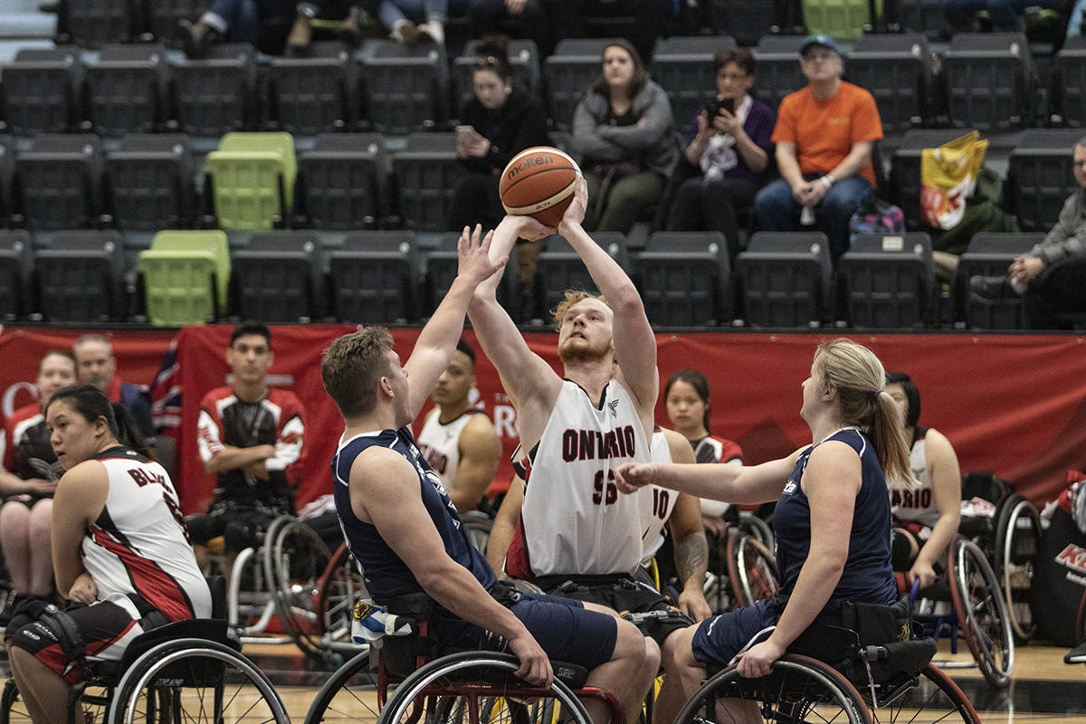 Team Ontario, Team New Brunswick squared off in wheelchair basketball at the Gary W. Harris Canada Games Centre on Feb. 17th, 2019. Todd Colin Vaughan/Lacombe Express