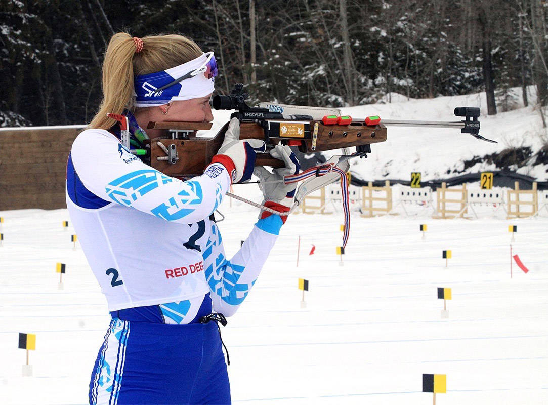 Pascale Paradis earns bronze in 7.5 km Female Biathlon. Jordie Dwyer/Black Press News Services