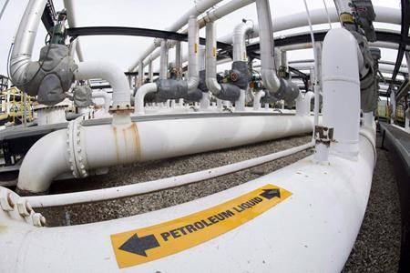 Pipes are shown at the Kinder Morgan Trans Mountain facility in Edmonton, Thursday, April 6, 2017. (THE CANADIAN PRESS/Jonathan Hayward)