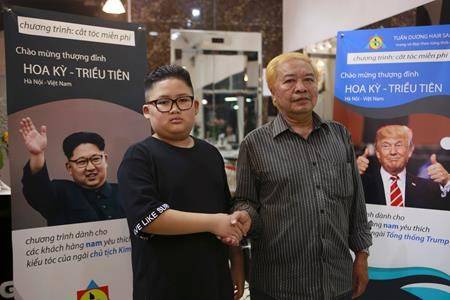 Kim or Trump? Hanoi barber offers leaders’ hairdos for free