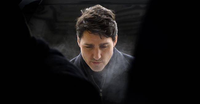 Prime Minister Justin Trudeau arrives at a caucus meeting on Parliament Hill in Ottawa on Wednesday, Feb. 20, 2019. (THE CANADIAN PRESS/Sean Kilpatrick)