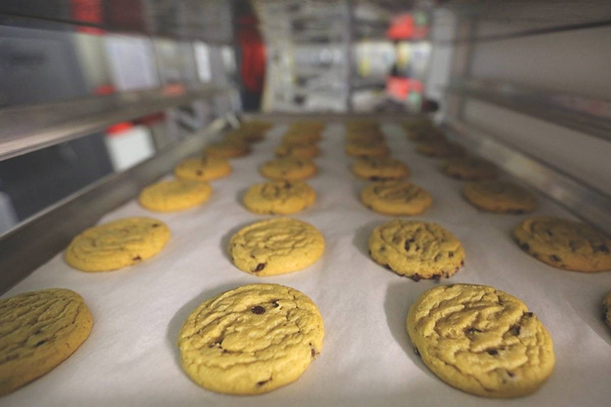 Freshly baked cannabis-infused cookies cool on a rack inside Sweet Grass Kitchen, an established Denver-based gourmet marijuana edibles bakery which sells its confections to retail outlets throughout the state. File photo by THE ASSOCIATED PRESS