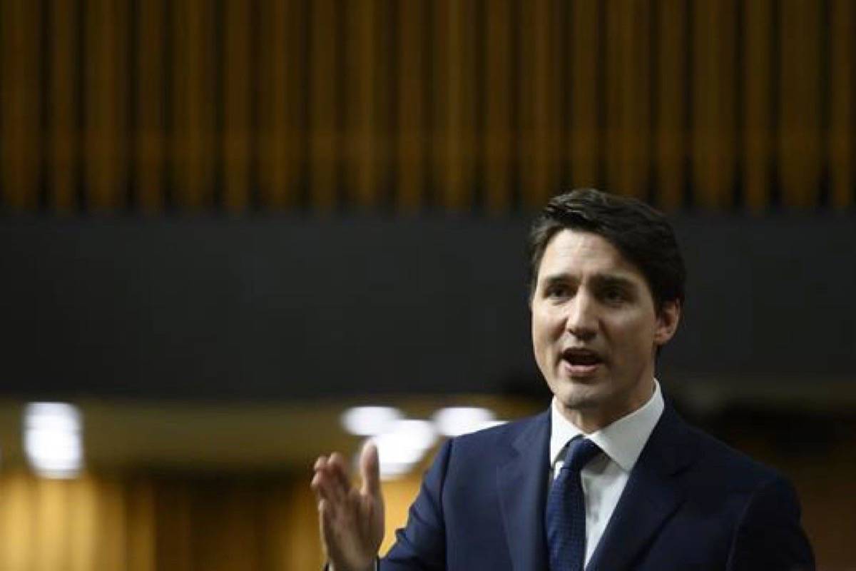 Prime Minister Justin Trudeau stands during question period in the House of Commons on Parliament Hill in Ottawa on Feb. 20, 2019. (Sean Kilpatrick/The Canadian Press)