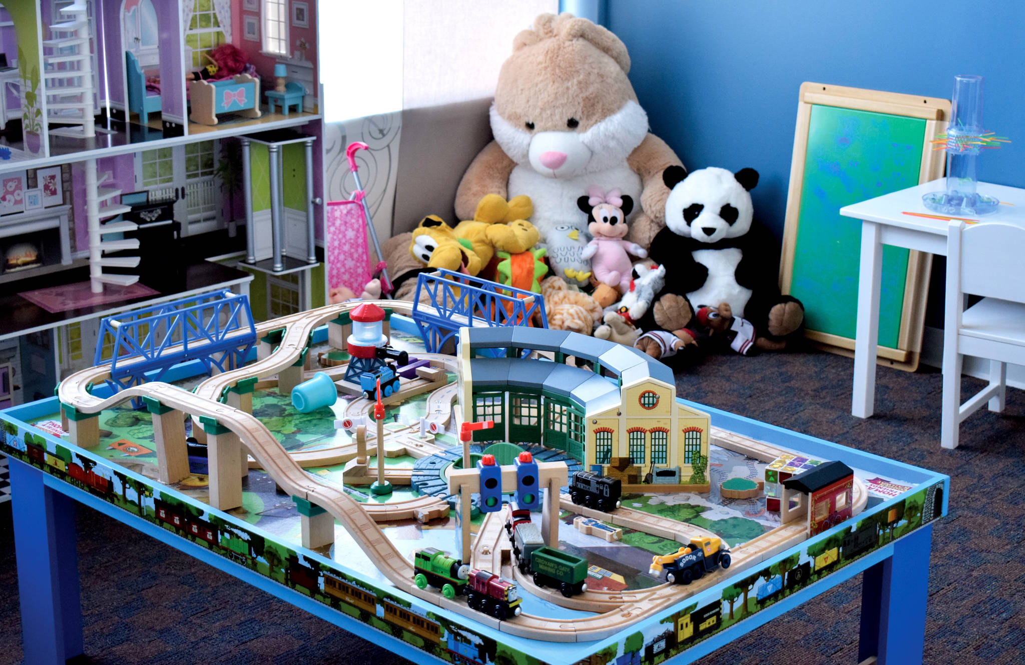 A playroom set up in the Central Alberta Child Advocacy Centre to help kids feel more comfortable and help with play therapy. The CACAC office is set up to make children in the centre feel relaxed right down to a homemade quilt for every child to take home. Photo by Kaylyn Whibbs/Sylvan Lake News