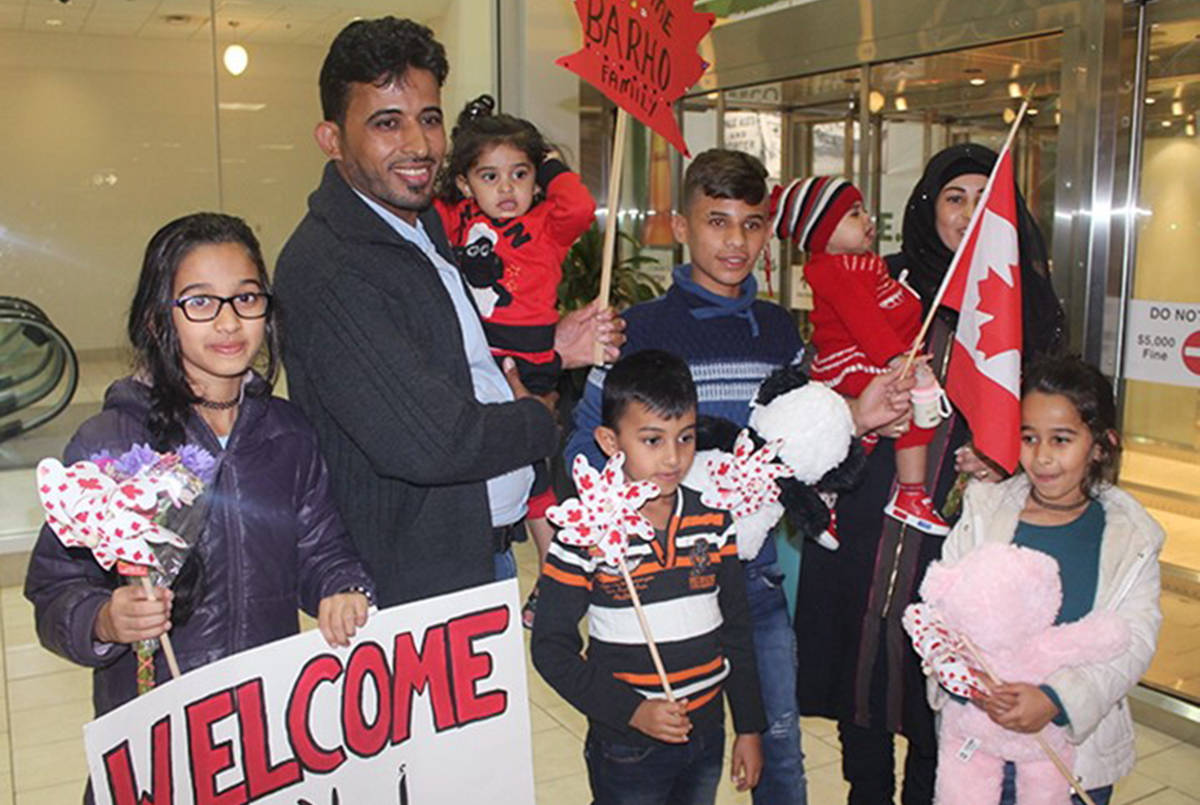 Members of the Barho family are shown upon arrival in Canada on Sept. 29 2017, at the Halifax airport in a handout photo. Seven children, all members of a Syrian refugee family, died early Tuesday in a fast-moving house fire described as Nova Scotia’s deadliest blaze in recent memory. In a brief interview from the hospital, Imam Wael Haridy of the Nova Scotia Islamic Community Centre said the Syrians - whose family name is Barho - had fled that country’s civil war. (Enfield Weekly Press-Pat Healey photo)