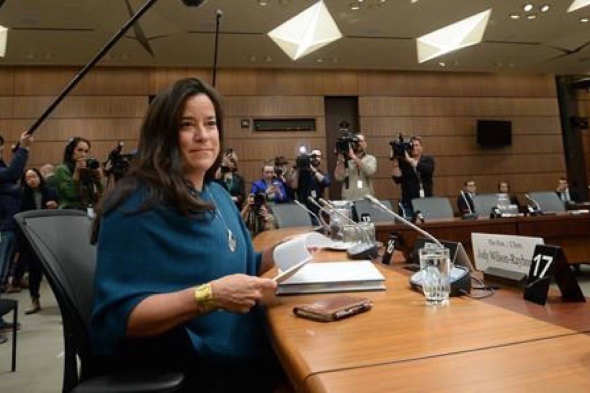 Former attorney general Jody Wilson-Raybould appears at the House of Commons Justice Committee on Parliament Hill in Ottawa on Wednesday, Feb. 27, 2019. THE CANADIAN PRESS/Sean Kilpatrick