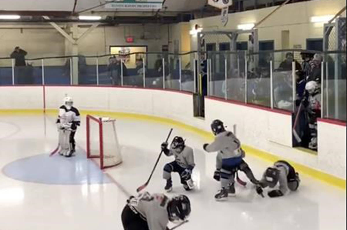 Viral video shows tiny Nova Scotia hockey players tumbling adorably onto ice