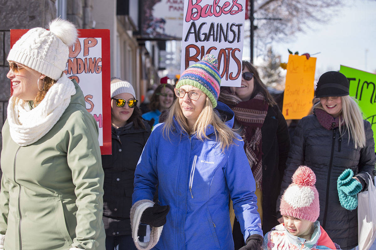 Red Deer’s first Women’s March took place Saturday morning. Robin Grant/Red Deer Express