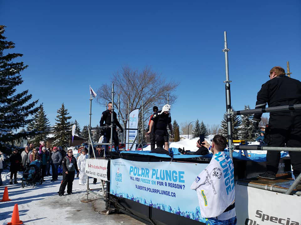 Red Deer’s second annual polar plunge took place Saturday. The event raises money for the Special Olympics. Photo/Facebook