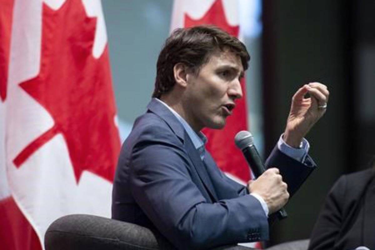 Prime Minister Justin Trudeau participates in an armchair discussion at the Ontario English Catholic Teachers Association Annual General Meeting in Ottawa on Saturday, March 9, 2019. THE CANADIAN PRESS/Justin Tang