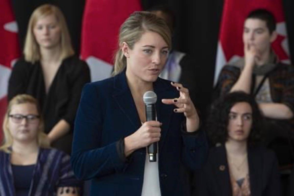 Tourism, Official Languages and La Francophonie Minister Melanie Joly speaks during an event in Ottawa, Monday March 11, 2019. Joly announced a review to modernize the Official Languages Act. THE CANADIAN PRESS/Adrian Wyld