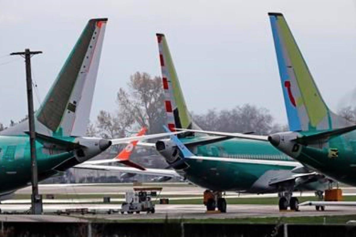 Boeing 737 MAX 8 planes are parked near Boeing Co.’s 737 assembly facility in Renton, Wash. on Nov. 14, 2018. In the wake of the Ethiopian Airlines tragedy, Canada’s two largest airlines say they are confident in the safety of the Boeing aircraft that makes up part of their fleets. THE CANADIAN PRESS/AP, Ted S. Warren