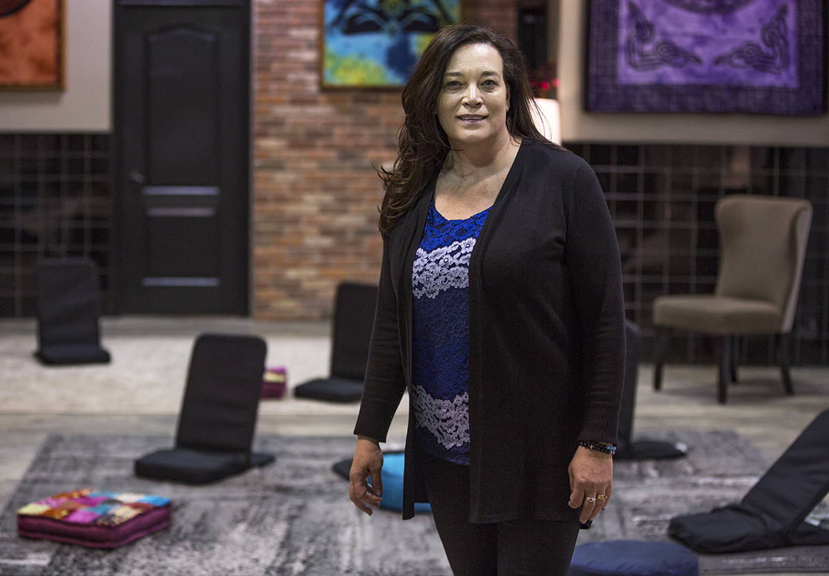 Owner of the In Harmony Meditation and Wellness Center Wendy Hansen said she became a certified meditation coach to help people with the use of meditation. The wellness centre opened in Parkland Mall on Saturday. Robin Grant/Red Deer Express
