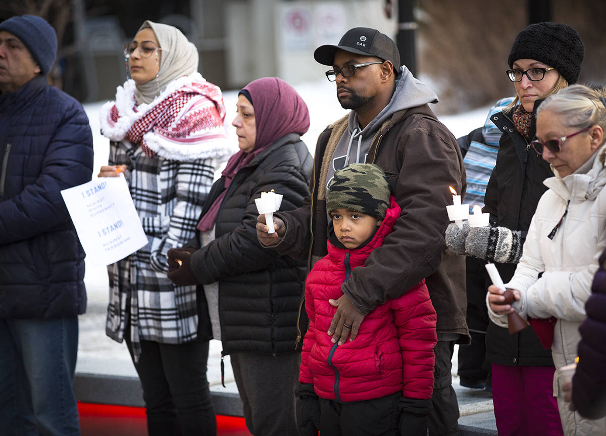 During the vigil, individuals spoke about Islam and how it is a religion of peace and has been misrepresented by violent extremists. Robin Grant/Red Deer Express