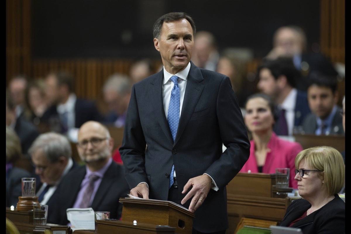 Finance Minister Bill Morneau delivers the federal budget in the House of Commons in Ottawa, Tuesday March 19, 2019. THE CANADIAN PRESS/Sean Kilpatrick