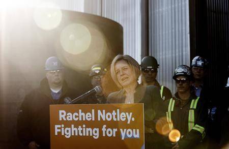 Alberta NDP Leader Rachel Notley makes a campaign stop in Edmonton on Wednesday March 20, 2019. (THE CANADIAN PRESS/Jason Franson)
