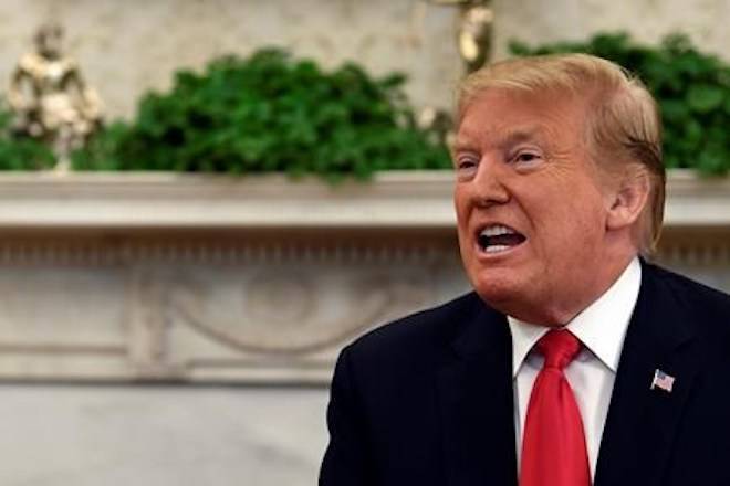 President Donald Trump speaks in the Oval Office during a meeting with Israeli Prime Minister Benjamin Netanyahu at the White House in Washington, Monday, March 25, 2019. Earlier, Trump signed an official proclamation formally recognizing Israel’s sovereignty over the Golan Heights. (AP Photo/Susan Walsh)