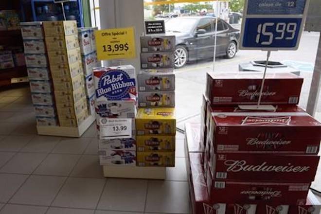 Beer is on display inside a store in Drummondville, Que., on Thursday, July 23, 2015. THE CANADIAN PRESS
