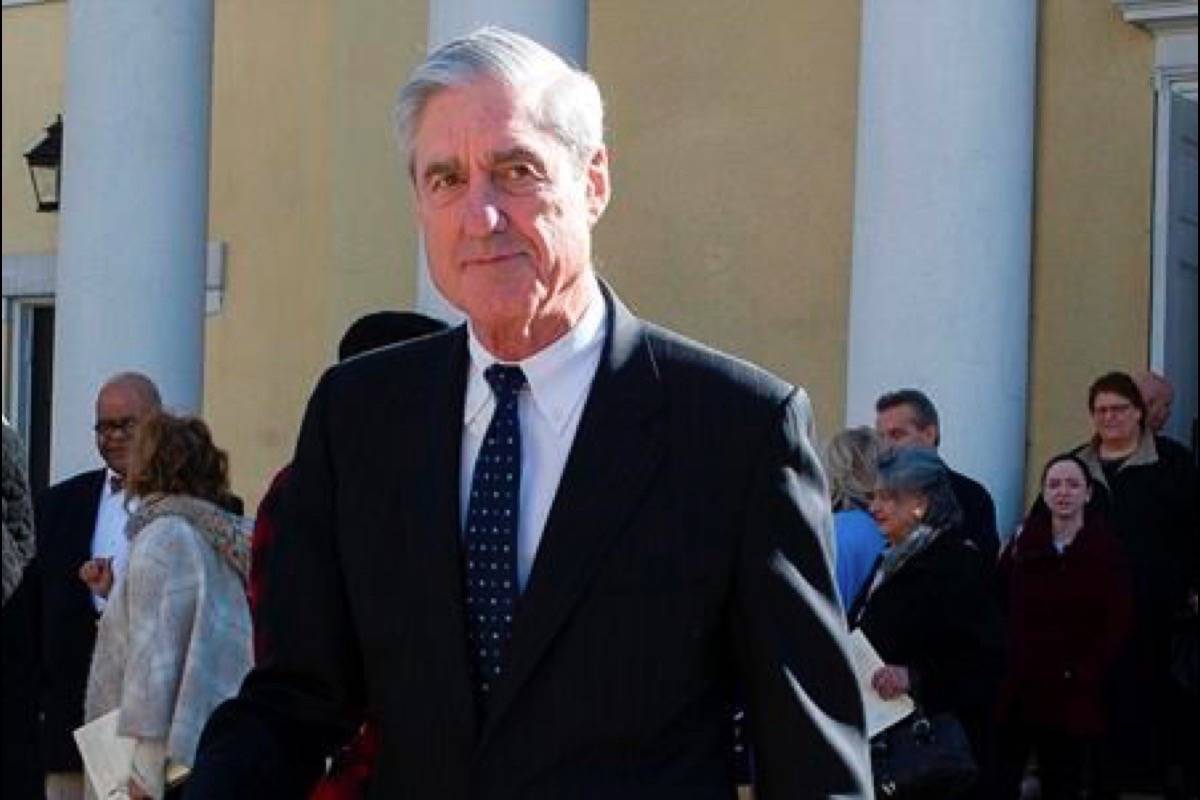 In this March 24, 2019, photo, Special counsel Robert Mueller departs St. John’s Episcopal Church, across from the White House in Washington. (AP Photo/Cliff Owen)